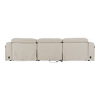 Ambler - Modern Off-White Fabric Sofa with 2 Power Recliners