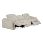 Ambler - Modern Off-White Fabric Sofa with 2 Power Recliners