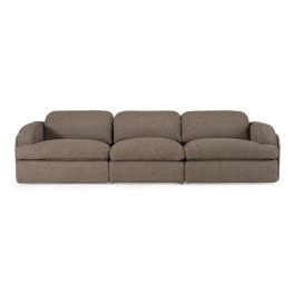 Ambler - Modern Brown Fabric Sofa with 2 Power Recliners