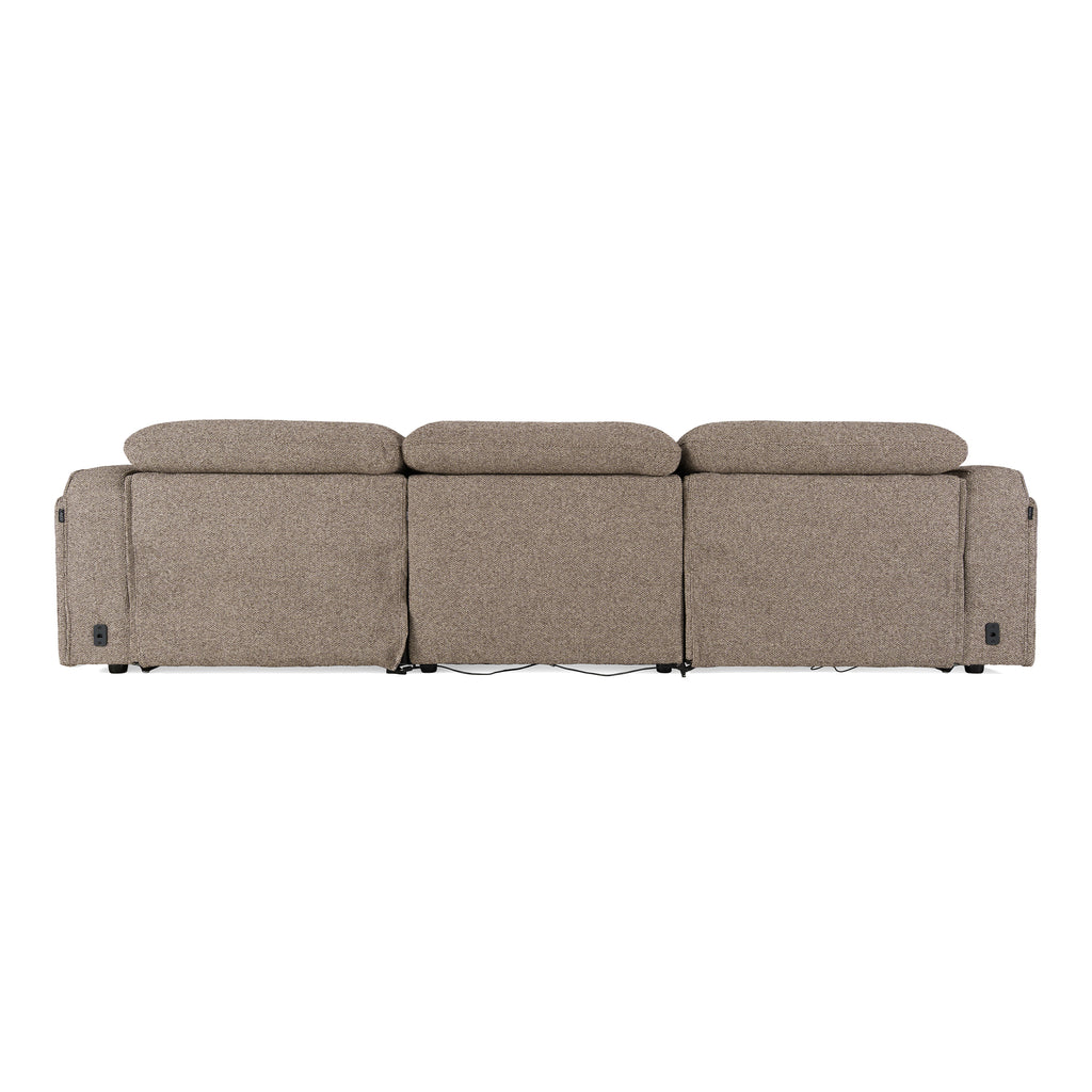 Ambler - Modern Brown Fabric Sofa with 2 Power Recliners