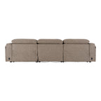 Ambler - Modern Brown Fabric Sofa with 2 Power Recliners