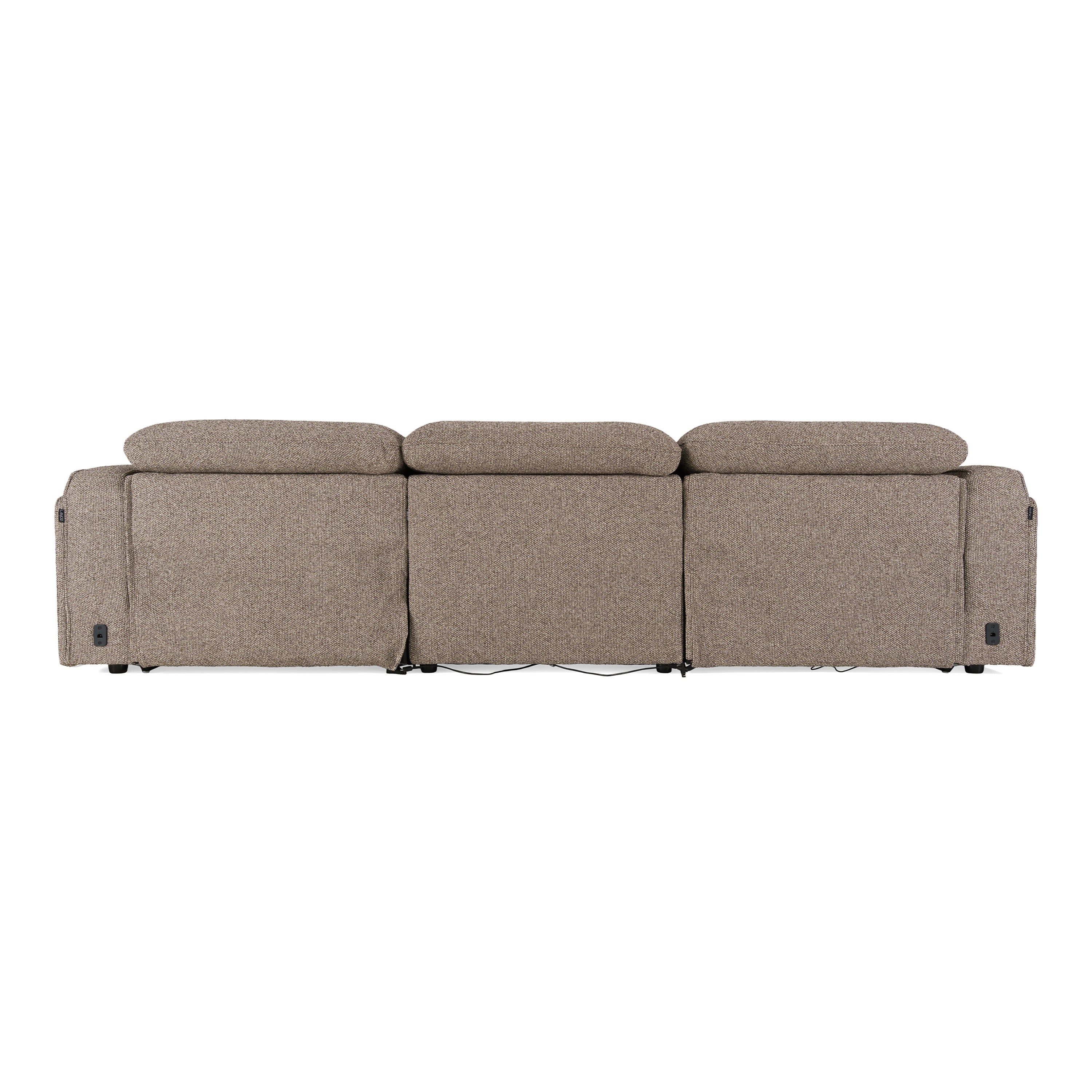 Ambler - Modern Brown Fabric Sofa with 2 Power Recliners