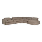 Ambler - Modern Brown Fabric Sectional Sofa with 2 Power Recliners Right Facing Chaise