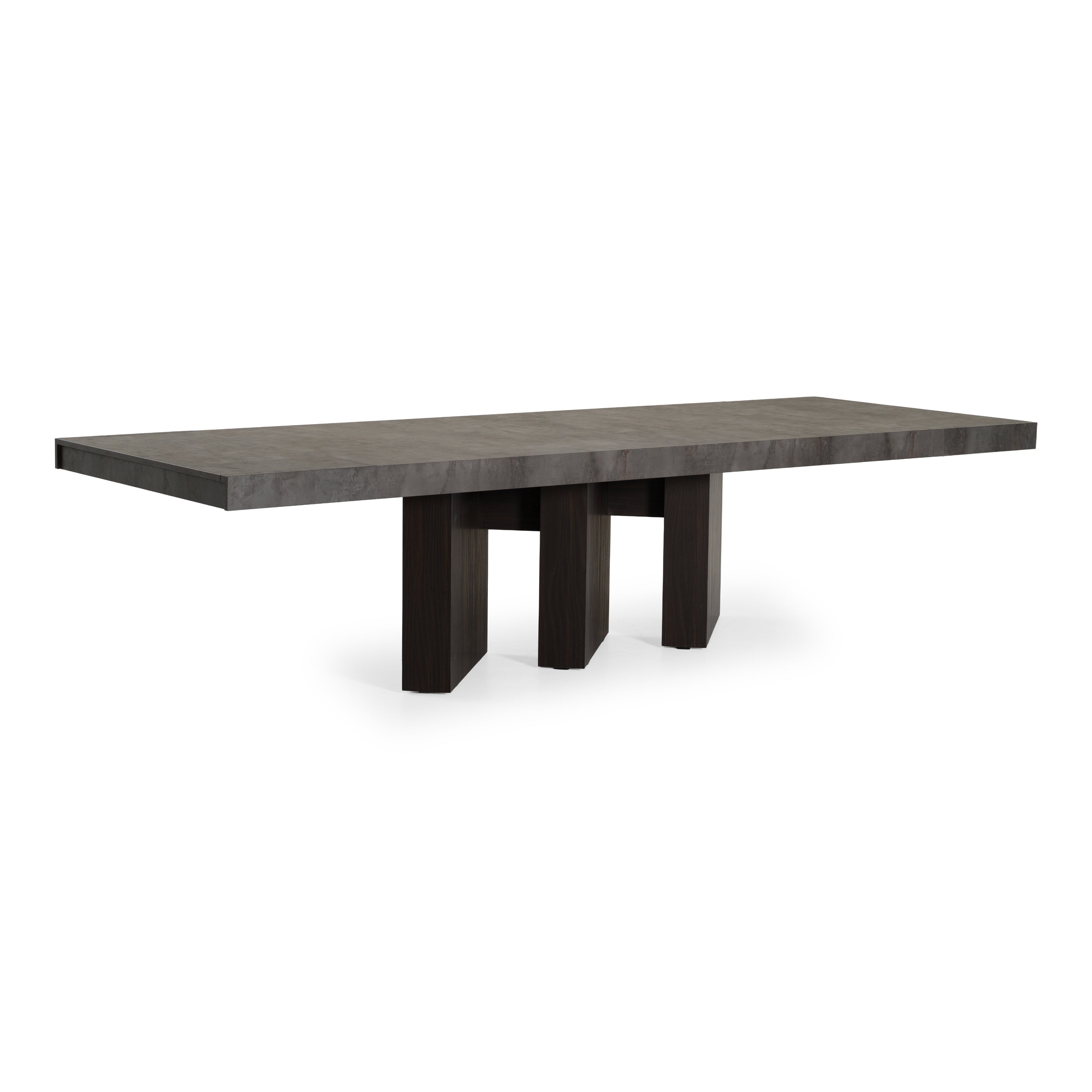 Amsterdam - Modern Grey Volcano & Eucalyptus Oak Dining Table