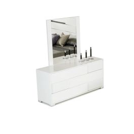 Monza Italian Modern White Mirror