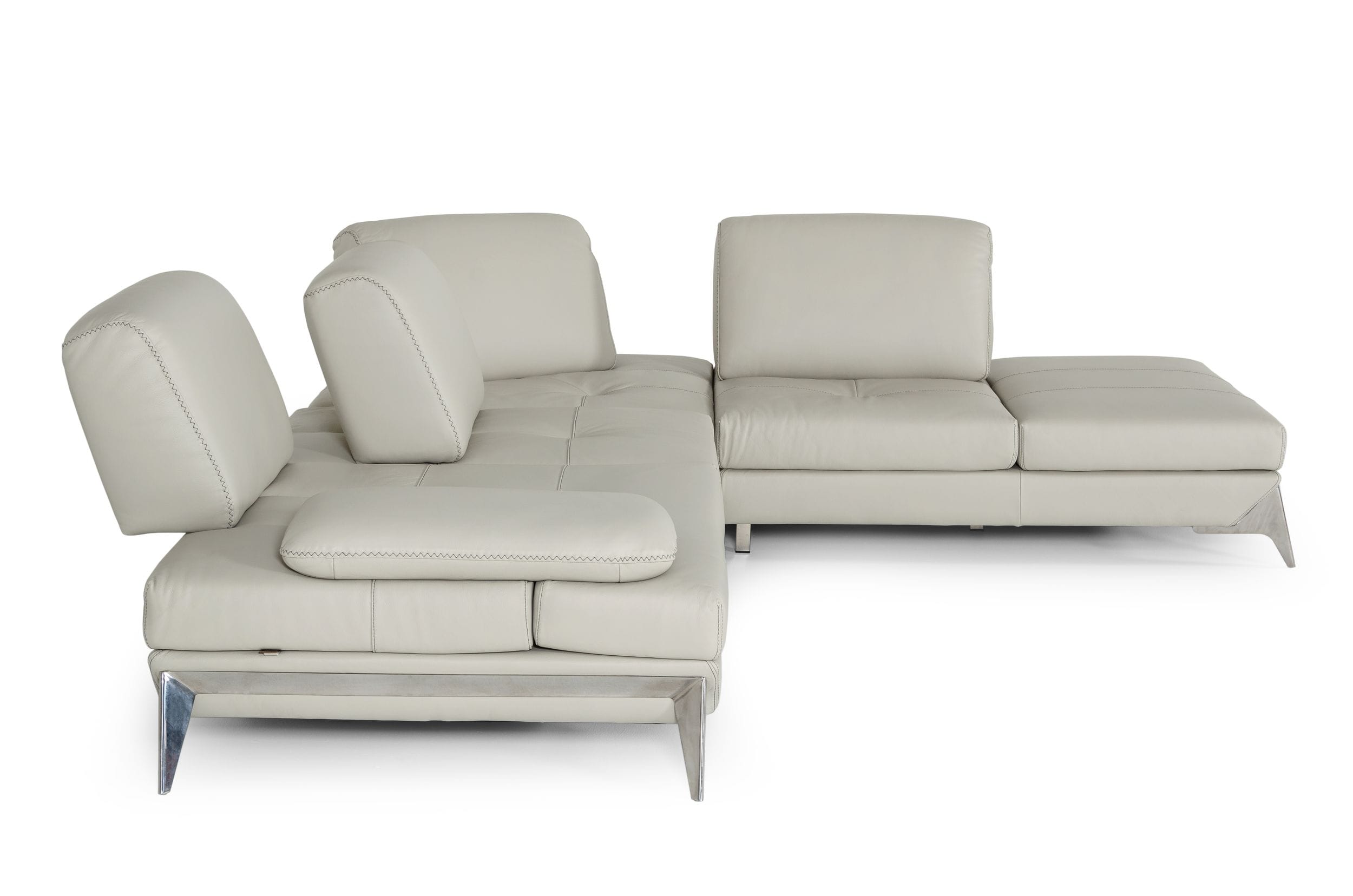 Andrea - Modern Grey Leather Sectional Sofa