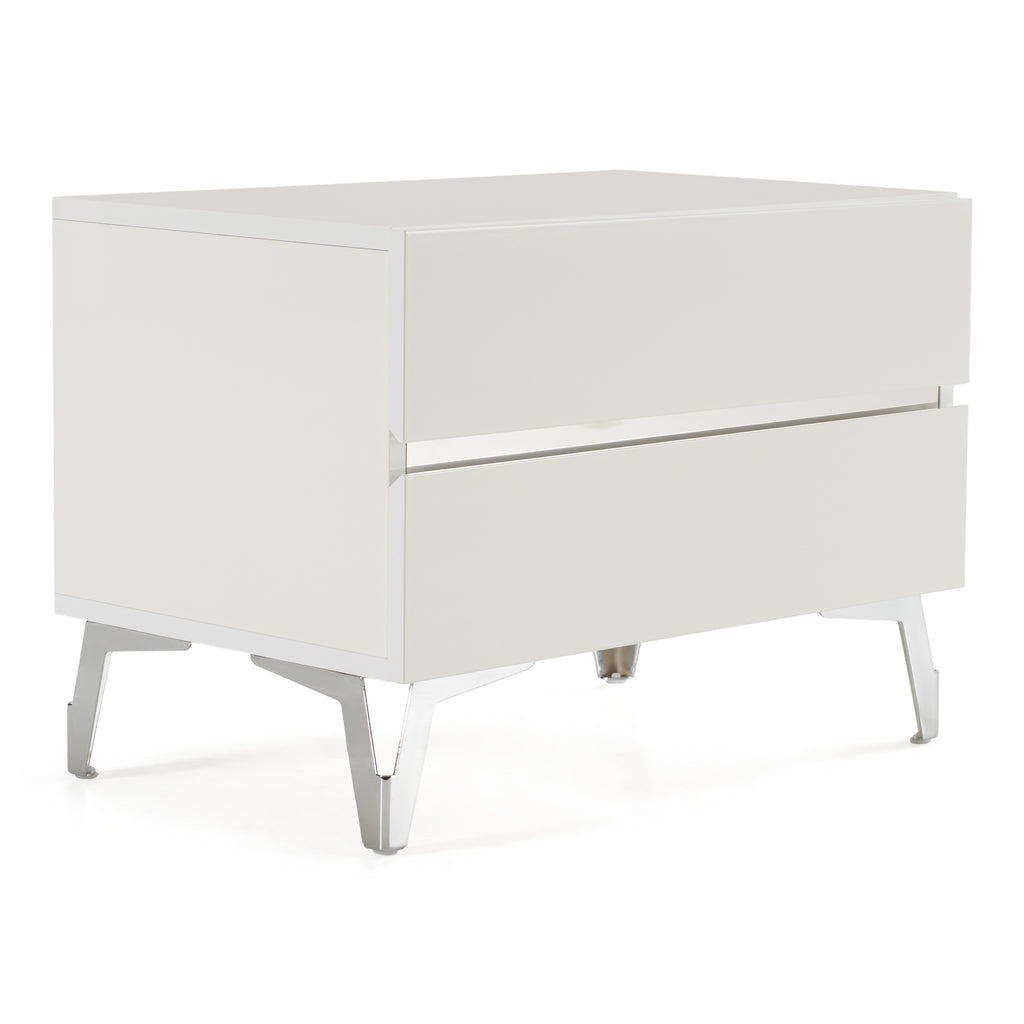 Angela - Italian Modern White Nightstand