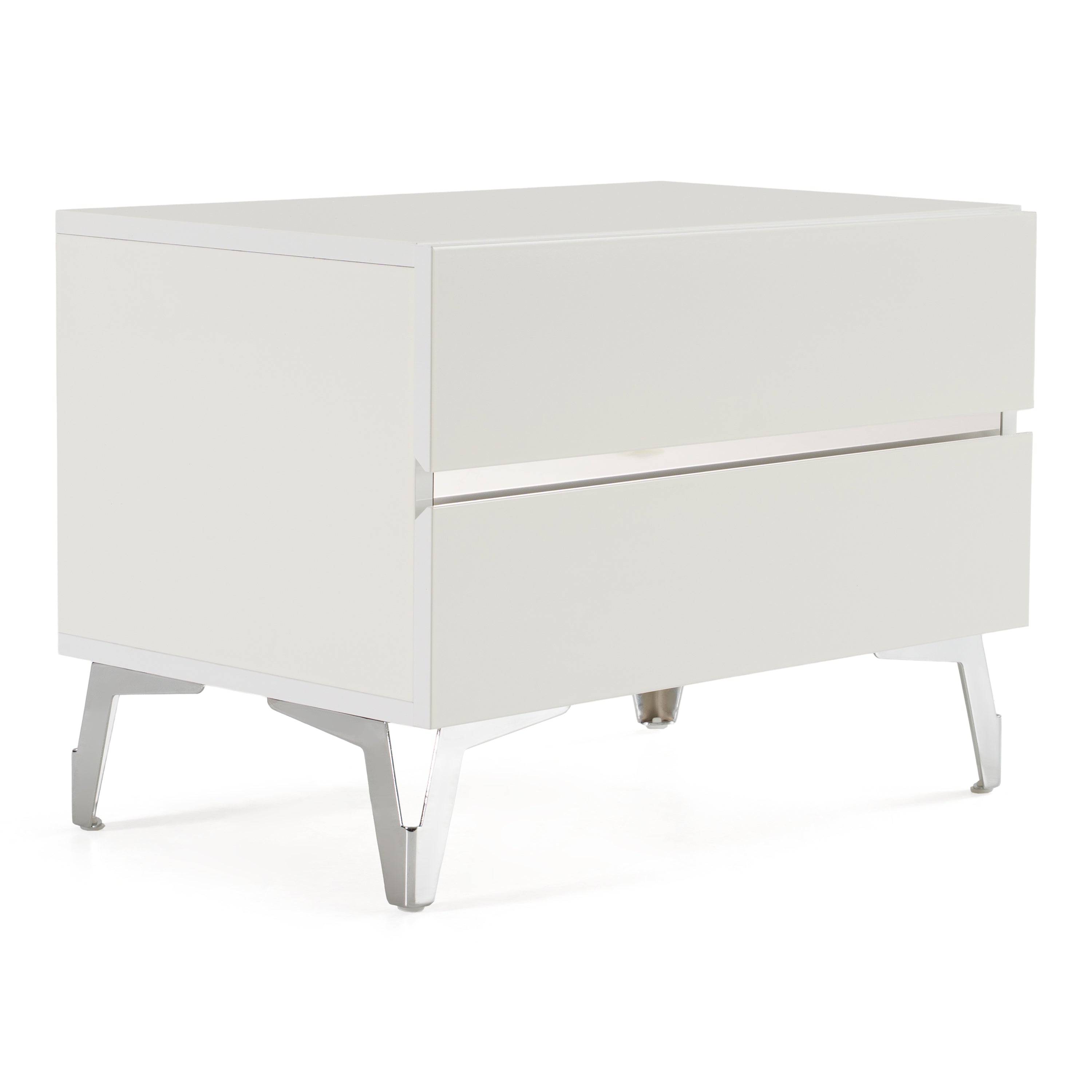 Angela - Italian Modern White Nightstand