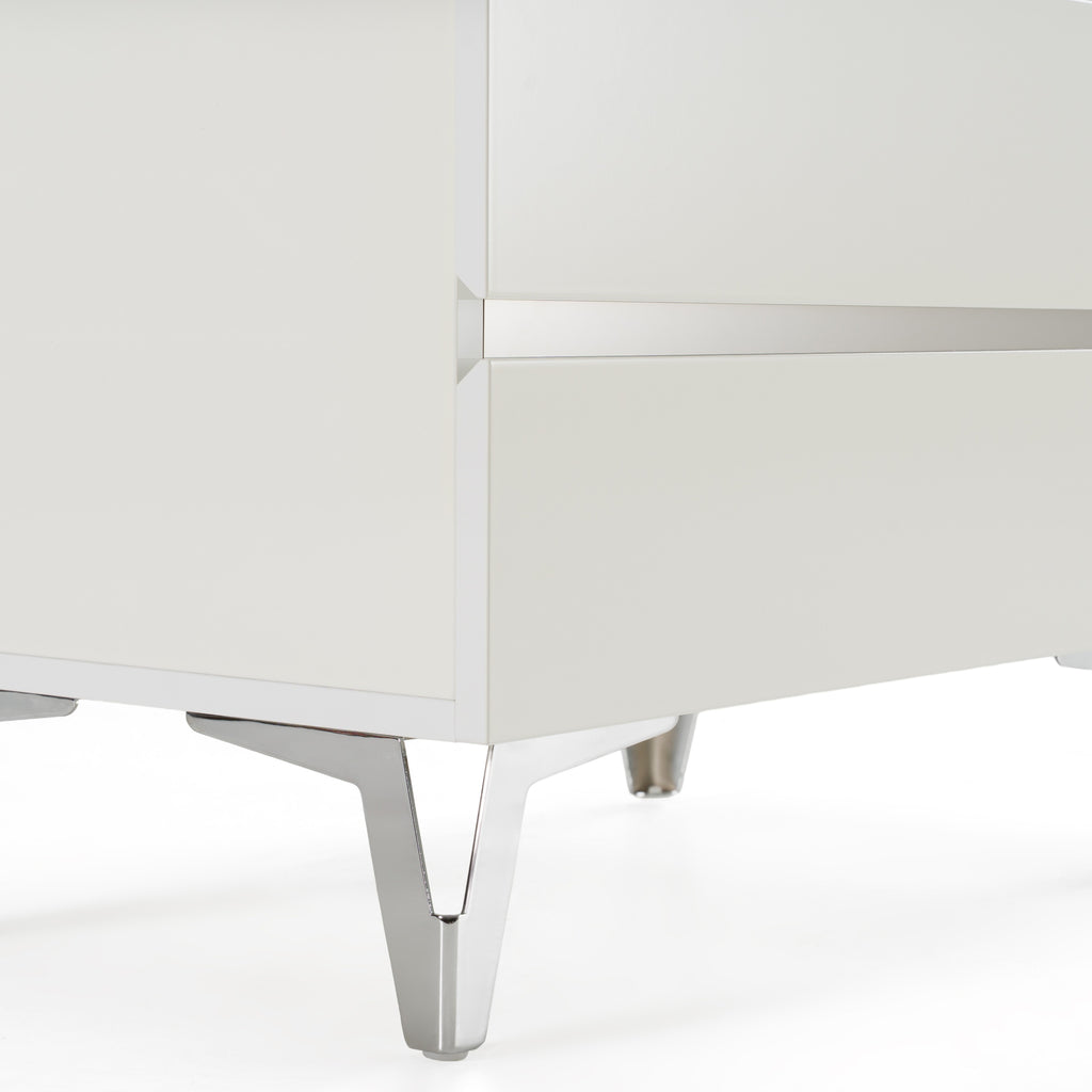 Angela - Italian Modern White Nightstand