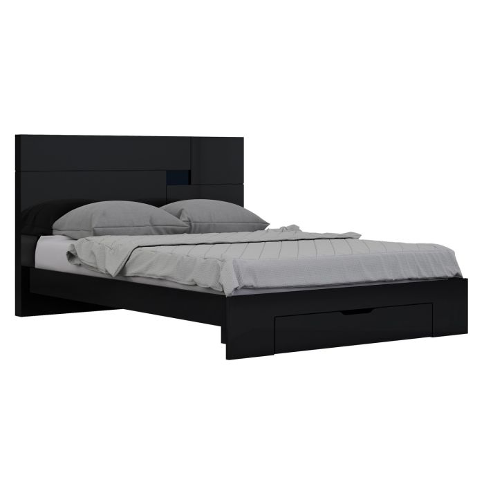 Aria - Black California King Bed - Black - SKU ARIA-BED-BLACK-CK