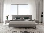 Aria - Italian Modern Grey Fabric Bed - Italian Modern Grey Fabric Bed