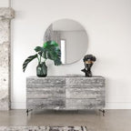 Aria - Italian Modern Multi Grey with texture Round Mirror