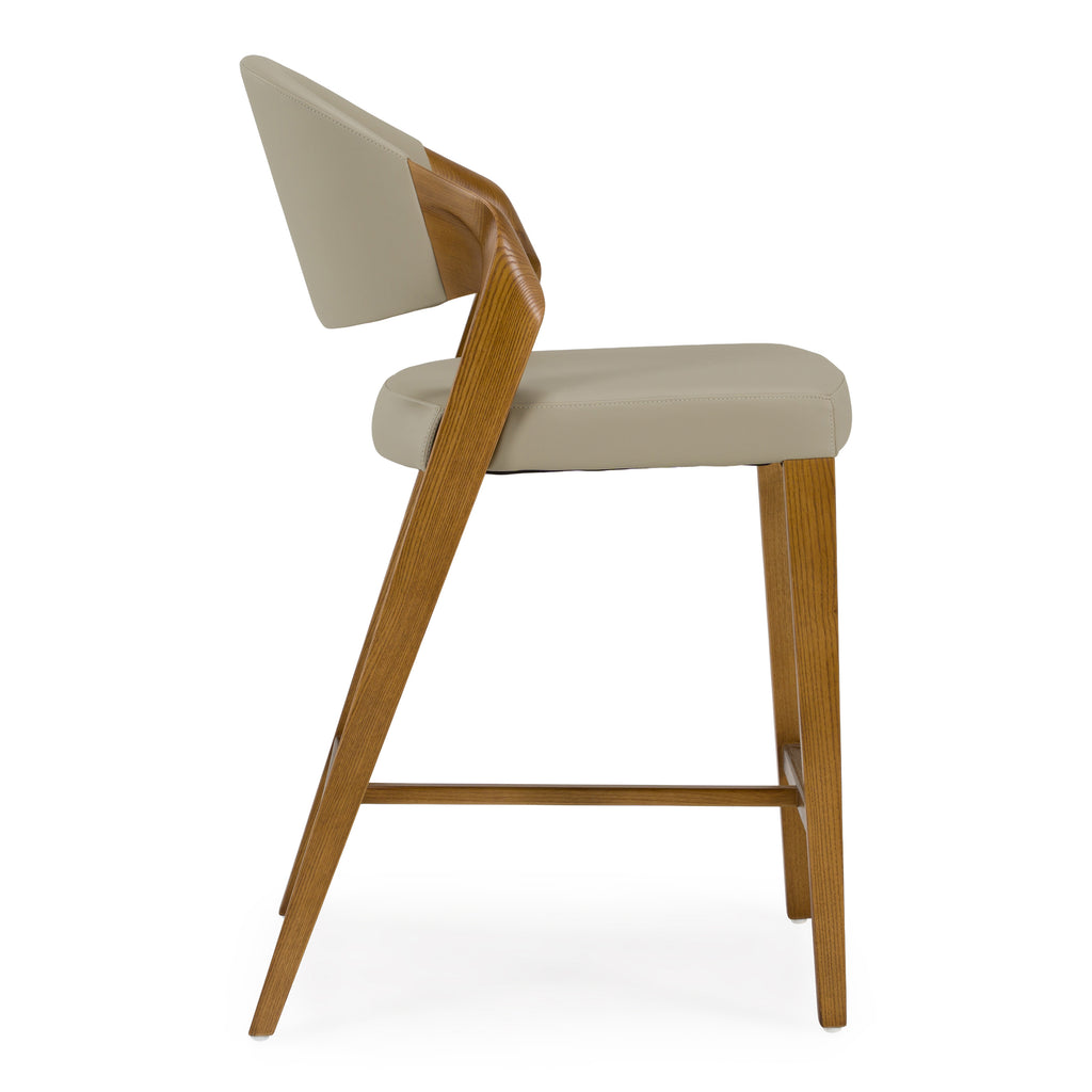 Arlo - Mid-Century Beige & Walnut Counter Chair