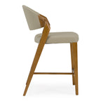 Arlo - Mid-Century Beige & Walnut Counter Chair