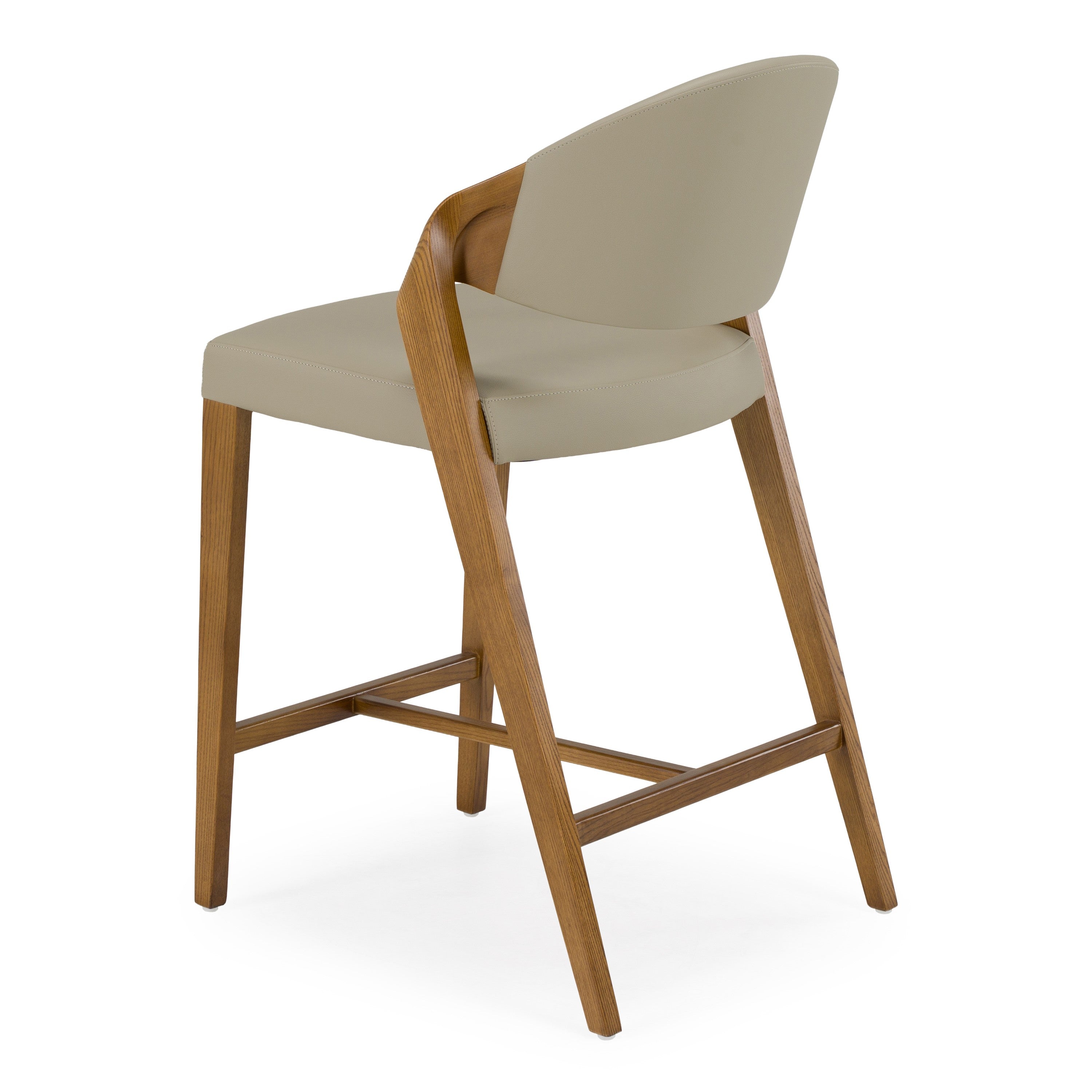 Arlo - Mid-Century Beige & Walnut Counter Chair