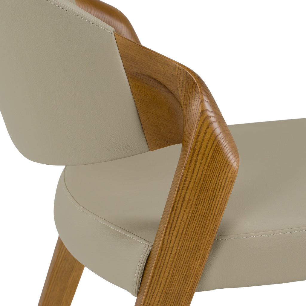 Arlo - Mid-Century Beige & Walnut Counter Chair