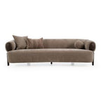 Arnaud - Modern Tan Fabric + Brown Oak Sofa