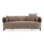 Arnaud - Modern Tan Fabric + Brown Oak Loveseat Sofa