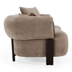 Arnaud - Modern Tan Fabric + Brown Oak Loveseat Sofa