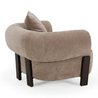 Arnaud - Modern Tan Fabric + Brown Oak Accent Chair