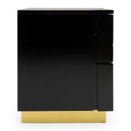 Aspen - Modern Wide Black and Gold Nightstand