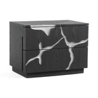 Aspen - Modern Matte Brown Ash & Silver Nightstand