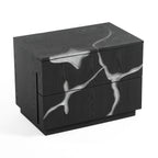 Aspen - Modern Matte Brown Ash & Silver Nightstand