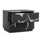 Aspen - Modern Matte Brown Ash & Silver Nightstand