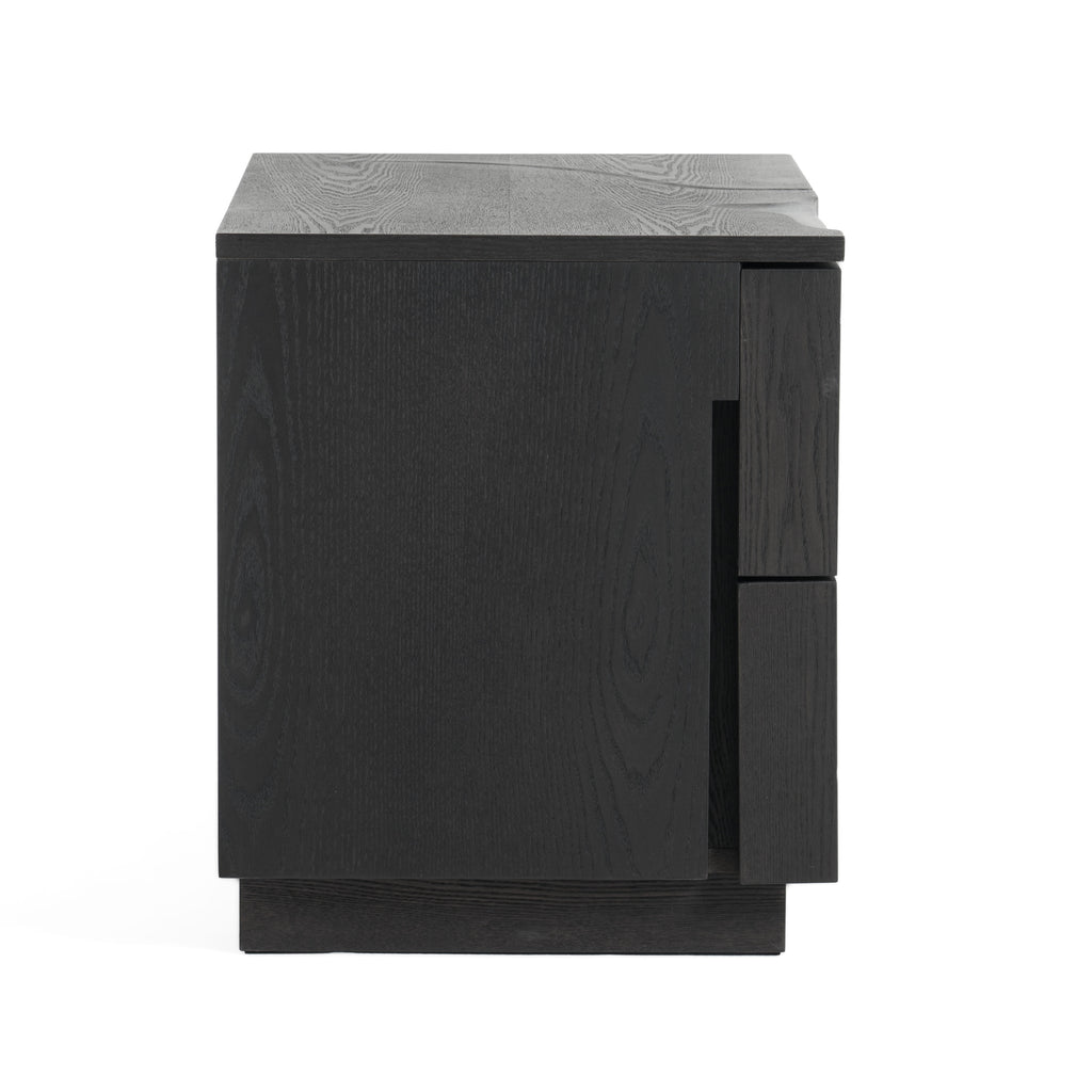 Aspen - Modern Matte Brown Ash & Silver Nightstand
