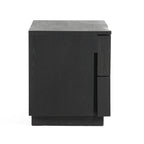 Aspen - Modern Matte Brown Ash & Silver Nightstand