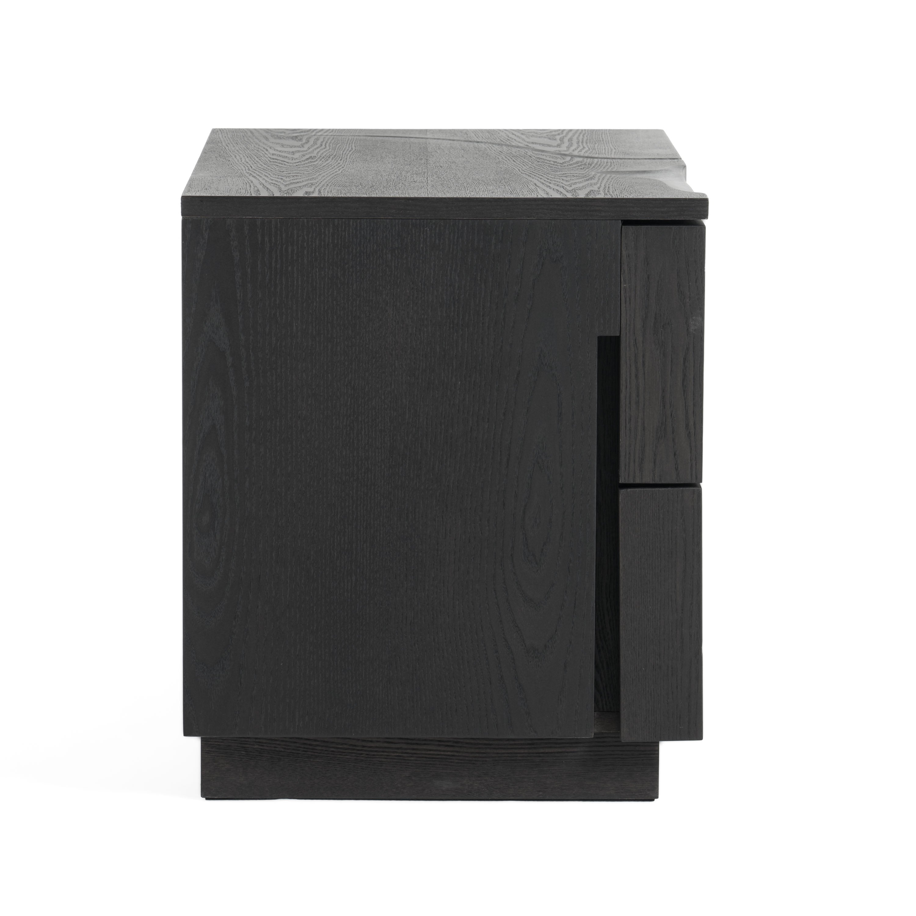 Aspen - Modern Matte Brown Ash & Silver Nightstand