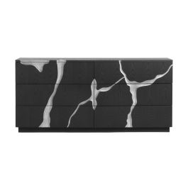 Aspen - Modern Matte Brown Ash & Silver Dresser