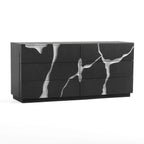 Aspen - Modern Matte Brown Ash & Silver Dresser