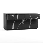 Aspen - Modern Matte Brown Ash & Silver Dresser
