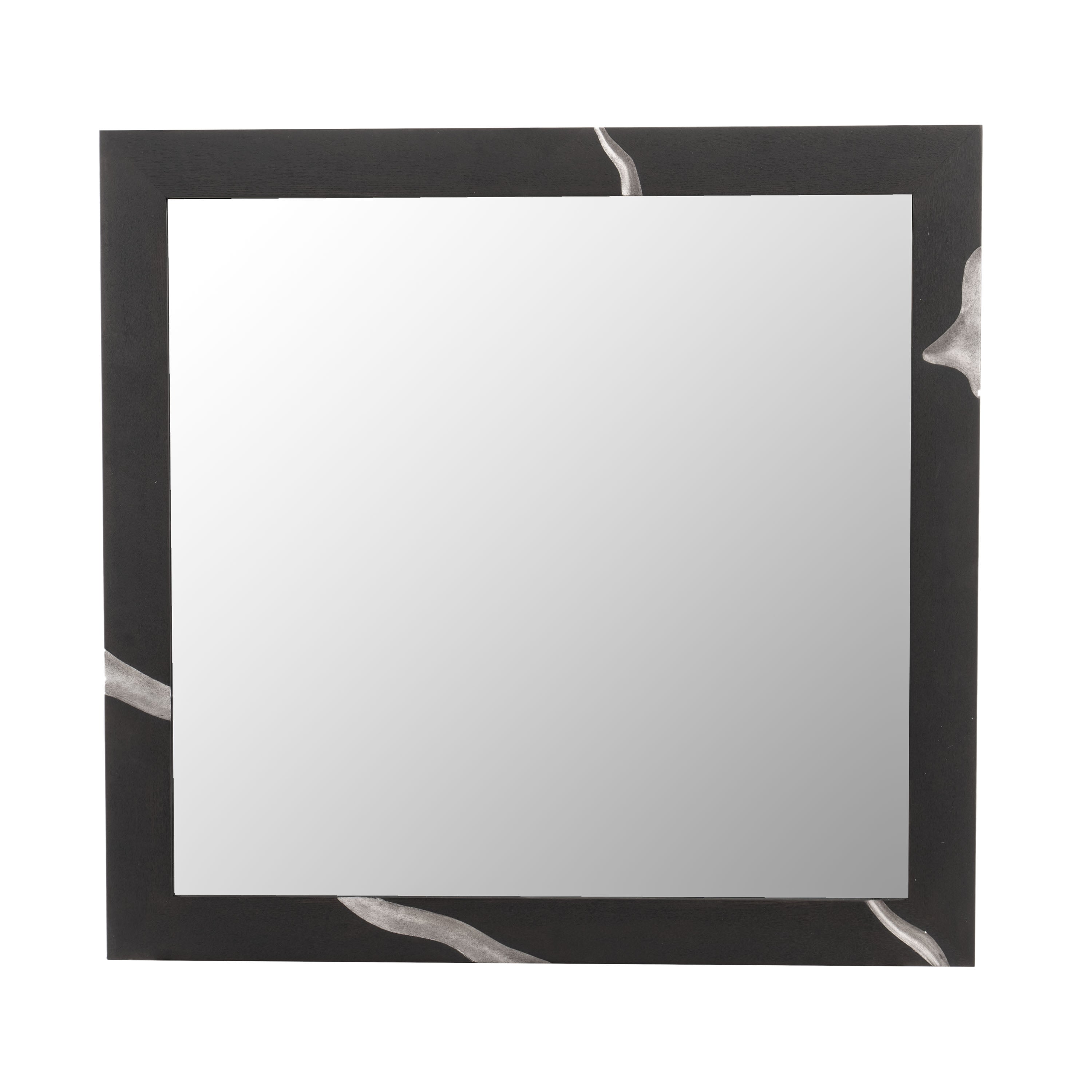Aspen - Modern Matte Brown Ash & Silver Mirror