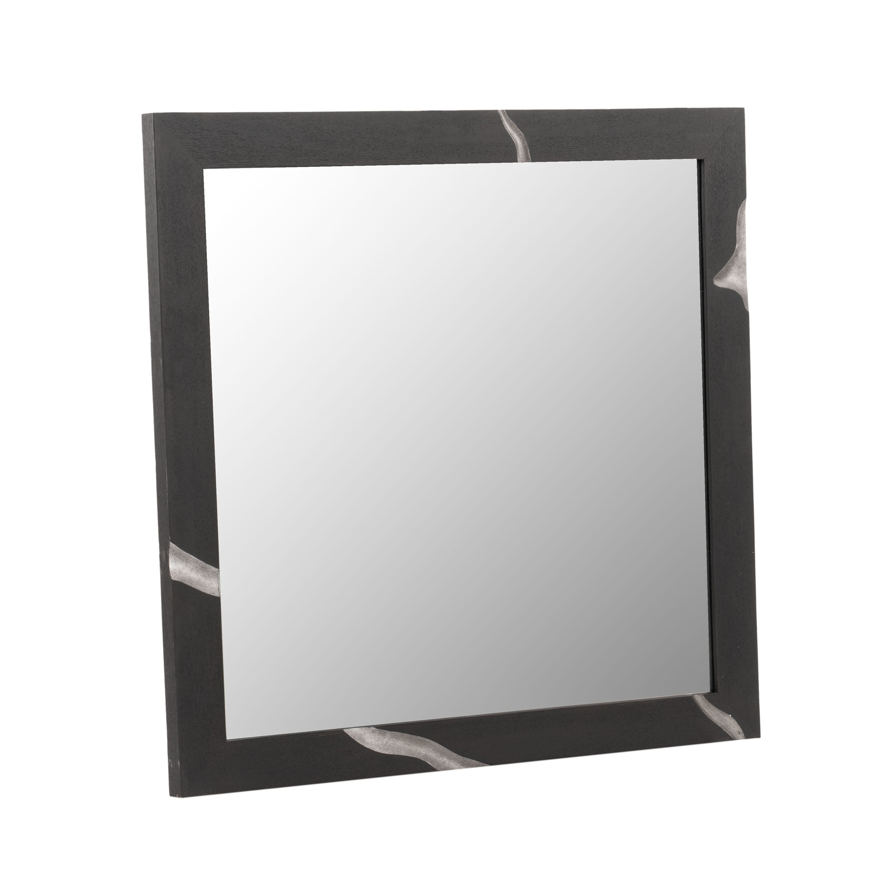 Aspen - Modern Matte Brown Ash & Silver Mirror