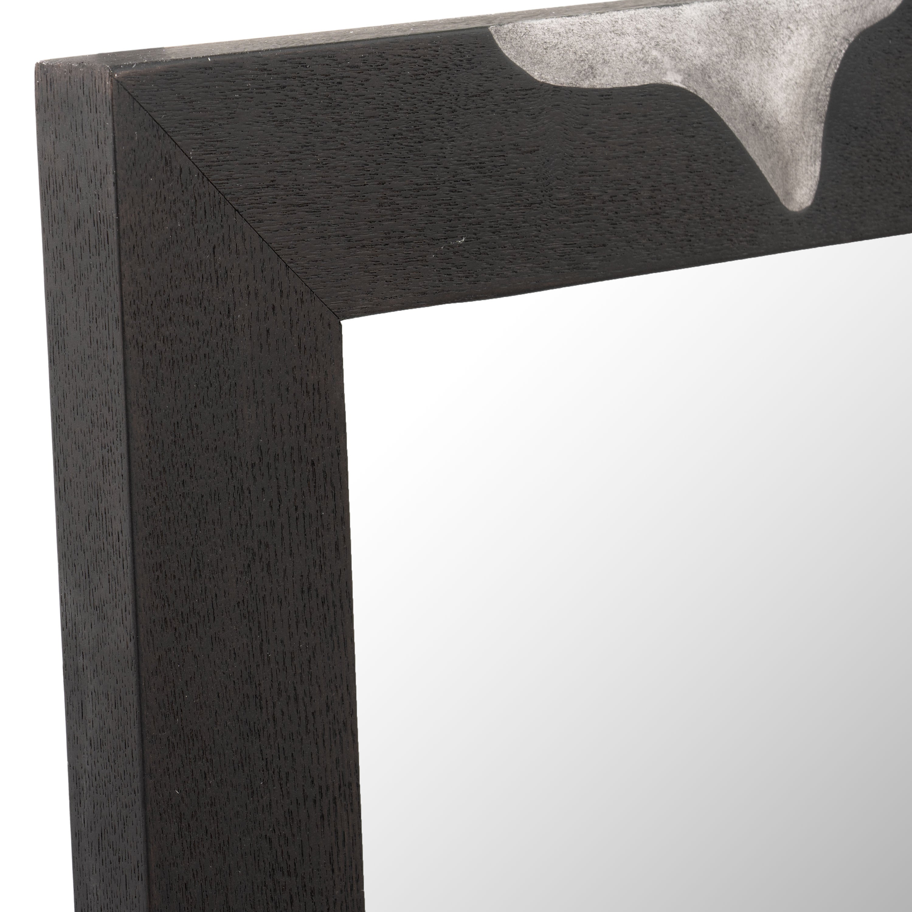 Aspen - Modern Matte Brown Ash & Silver Mirror