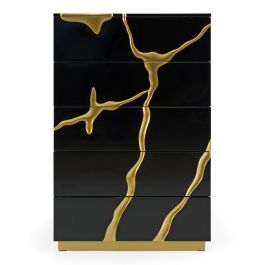 Aspen - Modern Black & Gold Wide Chest