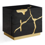 Aspen - Modern Black + Gold 4-Piece Bedroom Set - Modern Black + Gold 4 - Piece Bedroom Set