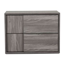 Asus - Italian Modern Elm Grey Nightstand