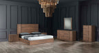 Asus - Italian Modern Walnut Bed - Italian Modern Walnut Bed