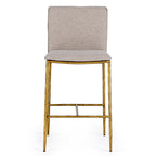 Atlanta - Modern Beige Fabric & Brass Counter Chair