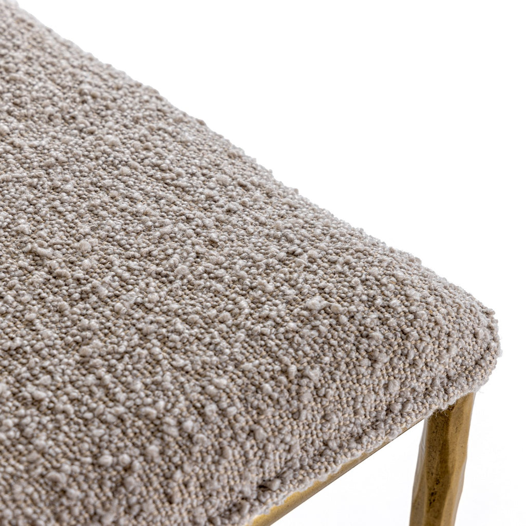 Atlanta - Modern Beige Fabric & Brass Counter Chair