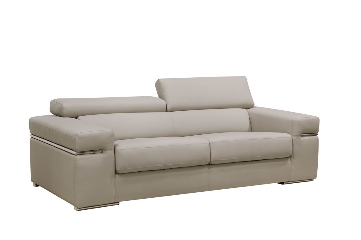 Divani Casa Atlantis Modern Light Grey Bonded Leather Sofa