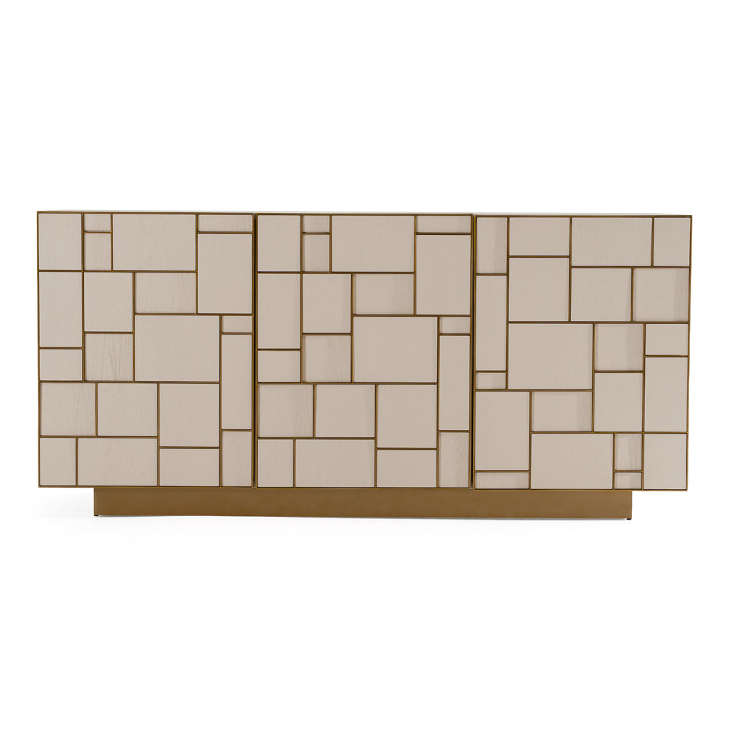 Auer - Mid-Century Modern Cream Ash + Gold Buffet