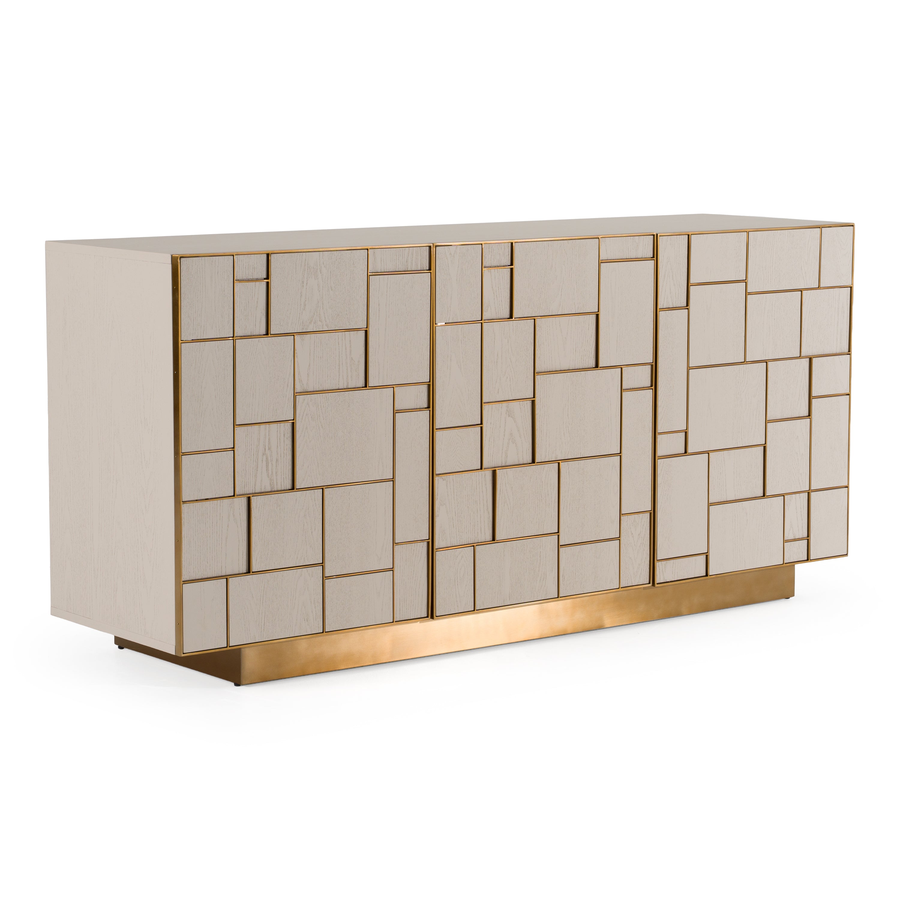 Auer - Mid-Century Modern Cream Ash + Gold Buffet