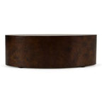 August - Modern Dark Walnut Burl Oval Coffee Table