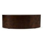 August - Modern Dark Walnut Burl Oval Coffee Table