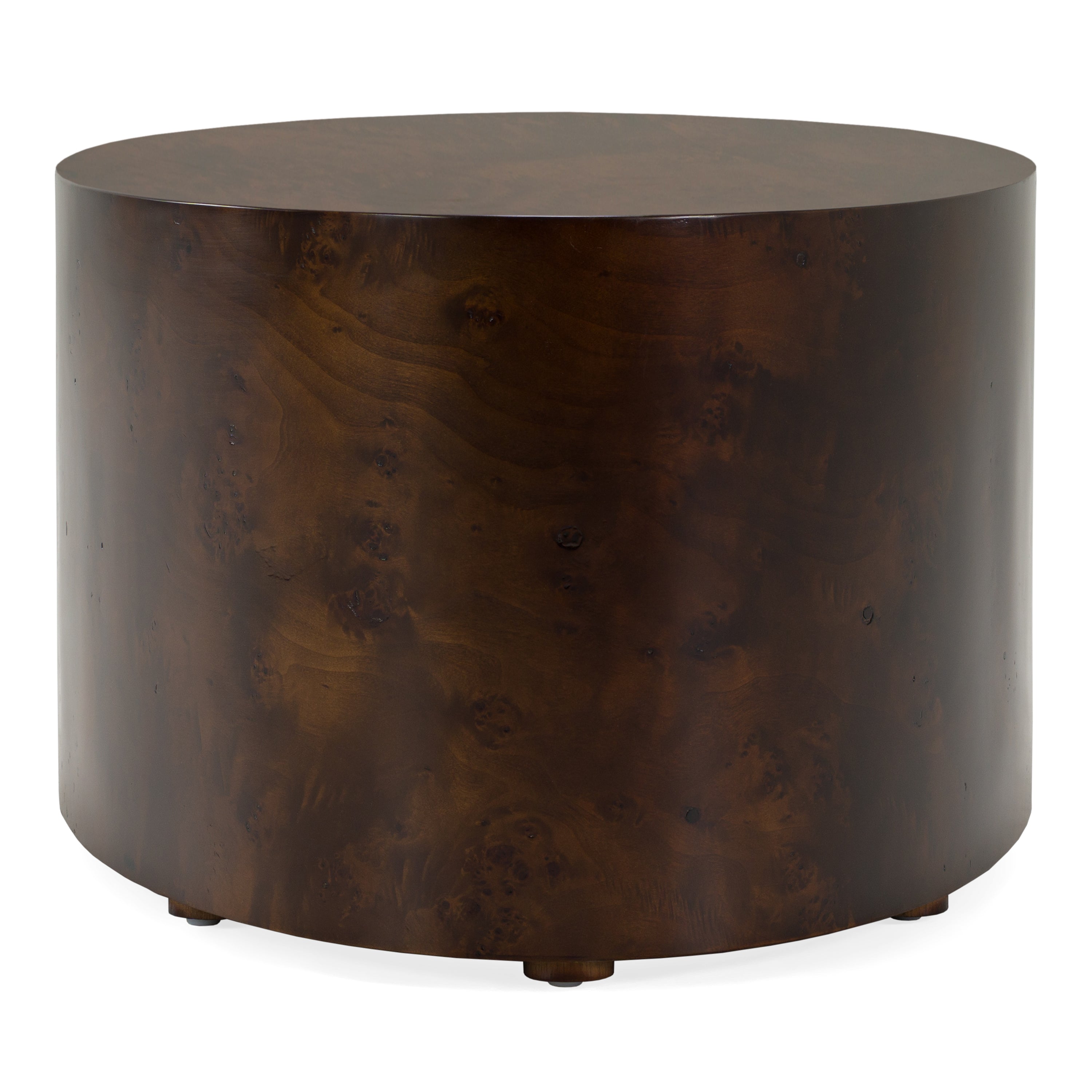 August - Modern Dark Walnut Burl Oval Coffee Table