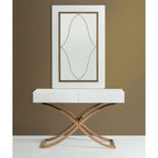 Aversa Modern White Crocodile Console Table & Mirror